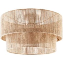 Tectake Lámpara de techo de yute con estilo boho chic de 40w, marrón