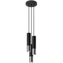 Sollux Lighting Lámpara de techo cromo negro acero alt. 90 cm