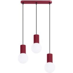 Sollux Lighting Lámpara colgantes borgoña aluminio/vidrio alt. 120 cm