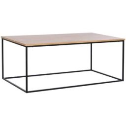 NIYLO Mesa de centro de acero natural 110x60x44 cm