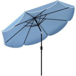 Outsunny Sombrilla de jardín 265x265x235 cm azul celeste