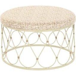 NIYLO Mesa de centro de acero beige 48x48x30 cm