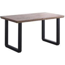 Home Heavenly Mesa de comedor extensible madera y patas metal (140-220 cm)
