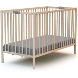 Webaby Cuna bebe plegable madera haya cruda 60 x 120 cm