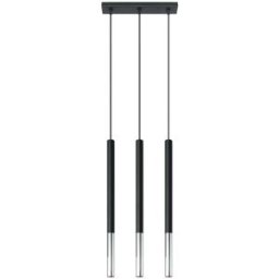 Sollux Lighting Lámpara de techo cromo negro acero alt. 90 cm