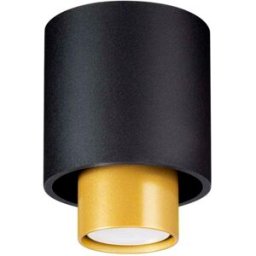Sollux Lighting Lámpara de techo negro/dorado acero alt. 14 cm