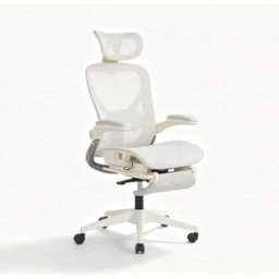 Meubles Cosy Silla oficina plegable, soporte lumbar, cabezal 3d y apoyapiés, gris