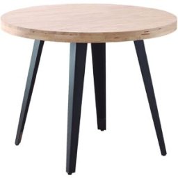 Home Heavenly Mesa redonda industrial 100 cm ø roble nordish y negro