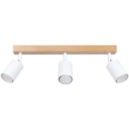Sollux Lighting Lámpara de techo madera blanca acero/madera alt. 17 cm