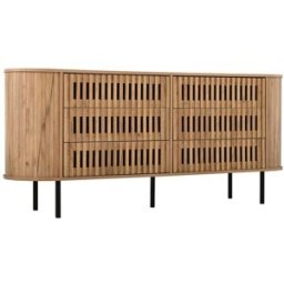 Urban Meuble Aparador 160 cm efecto madera, 6 cajones diseño de listones