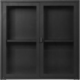 Moloo Vitrina colgante con 2 puertas de cristal acero negro 80x80 cm