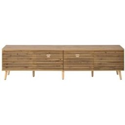 Urban Meuble Mueble tv diseño lamas madera 4 puertas 180x40x46cm