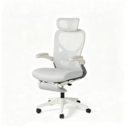 Meubles Cosy Silla oficina plegable,soporte lumbar,cojín espuma y reposapié,gris