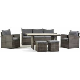 Fuori Set de jardín de 7 plazas en polirrattan con mesa de polywood