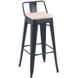 Home Heavenly Pack 4 taburetes altos metálicos color negro y roble