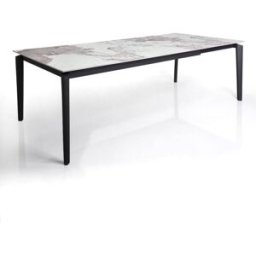 ORESTELUCHETTA Mesa extensible cerámica/acero ónix-gris 77,5x90x160-220 cm