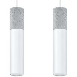 Sollux Lighting Lámpara de techo blanco/gris acero/concreto alt. 90 cm