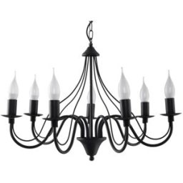 Sollux Lighting Lámpara de araña negro acero alt. 80 cm