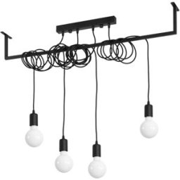 Sollux Lighting Lámpara de araña negro tela/acero alt. 150 cm