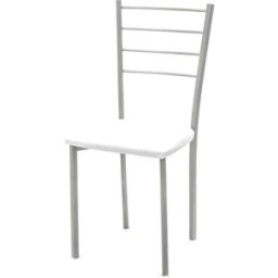 ORESTELUCHETTA Juego 4 sillas blancas, al88xan40xpr40 cm, metal cocina u oficina