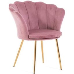 Fuori Sillón concha terciopelo rosa patas oro