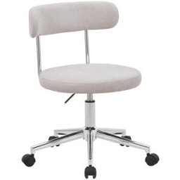 sweeek Silla de oficina vintage de tela con ruedas , beige