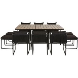 Maisons du Monde Conjunto de comedor exterior encajable para 10 personas