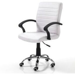 ORESTELUCHETTA Sillón de oficina piel sintética blanca 94-104x57x62 cm