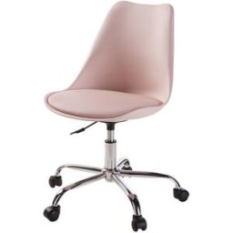 Maisons du Monde Silla de escritorio infantil rosa regulable con ruedas