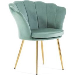 Fuori Sillón concha terciopelo verde patas oro