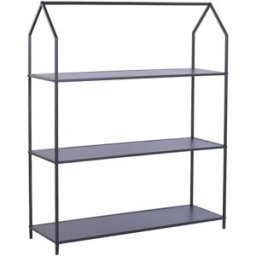 NIYLO Estantería de casa de acero negro 100x30x120 cm