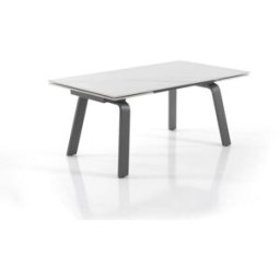 ORESTELUCHETTA Mesa extensible cerámica/acero blanco-gris 76,5x90x160-240 cm