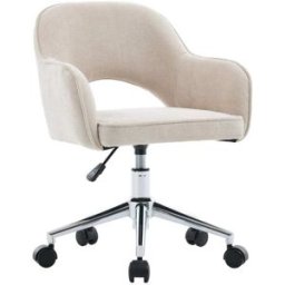 sweeek Silla de oficina infantill con ruedas ajustable, beige