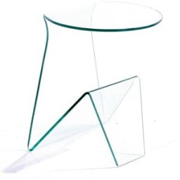 ORESTELUCHETTA Mesa auxiliar/noche vidrio curvado transparente 55x46x40 cm