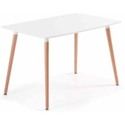 Home Heavenly Mesa comedor estilo nórdico 120x80 cm color blanco