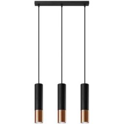 Sollux Lighting Lámpara de techo negro/cobre acero alt. 90 cm