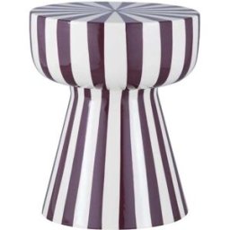 sweeek Mesa auxiliar de acero esmaltado con rayas, violeta
