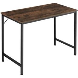 Tectake Escritorio estilo industrial estructura de acero 100 cm madera oscura