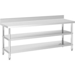 Mesa de acero inoxidable - ECO - 200 x 60 cm - 500 kg - estante intermedio - Royal Catering 10012662