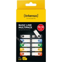 INTENSO 3503571 - Memoria USB, USB 2,0, 16 GB, paquete básico de 10 l&iacut