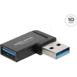 DELOCK 67426 - Adaptador USB 10 Gbps, USB Tipo-A macho a hembra, acodado a la i