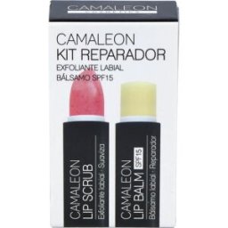Camaleon cosmetics camaleon kit reparador labial+exfoliante fresa.