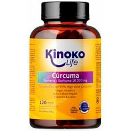 Kinoko life curcuma 95% jengibre pimienta negra boswellia 120 cap.