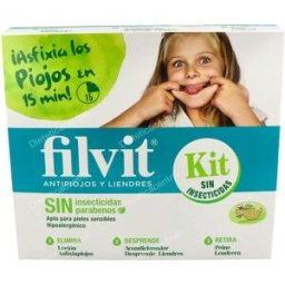 Filvit filvit kit dimeticona locion+acondicionador+peine
