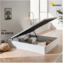 Canapé Abatible 150x190 cm Color Blanco Con Subida A Domicilio Reforzado Gran Almacenaje Descansin
