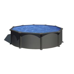 Piscina desmontable Gre Juni 3,7 m antracita con filtro de arena y escalera
