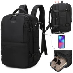 Mochila de Cabina RAYKONG 1990s Impermeable para Portátil 16" Negro
