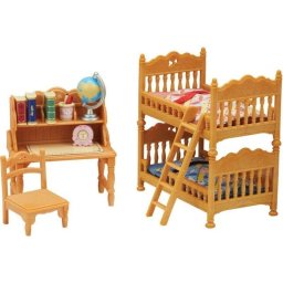 Sylvanian Families 5338 Juego Dormitorio Infantil con 2 Literas y Escritorio