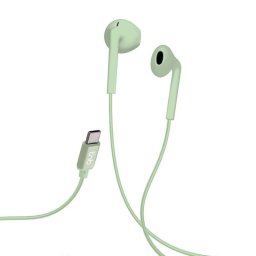 Auriculares TnB ESTYPEC2GN con cable USB-C, micrófono y control de volumen verdes