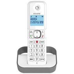 Teléfono fijo inalámbrico DECT Alcatel F860 Manos libres identificador de llamadas gris